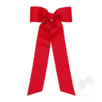 Wee Ones Bows - Bowtie Medium - Scalloped Red