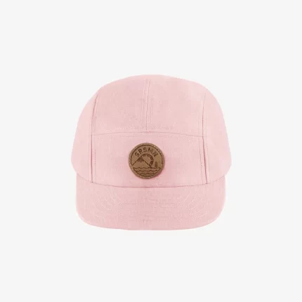 PINK CAP WITH FLAT VISOR IN LINEN AND COTTON BABY