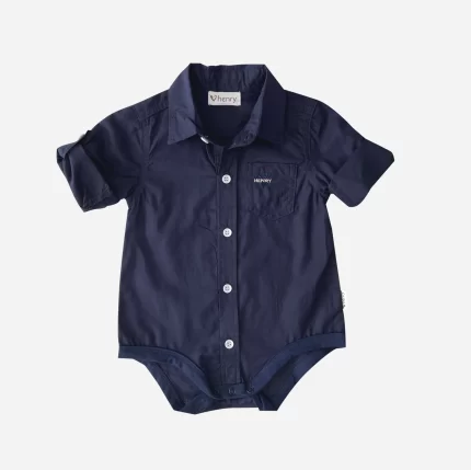 Baby Boys Dress Shirt Romper - Navy