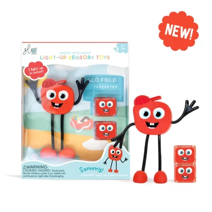 Luminous bath figure + cubes - Sammy (red)