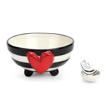 Wide Stripe Candy Bowl & Spoon Set - 13 oz. by Tracy Pesche
