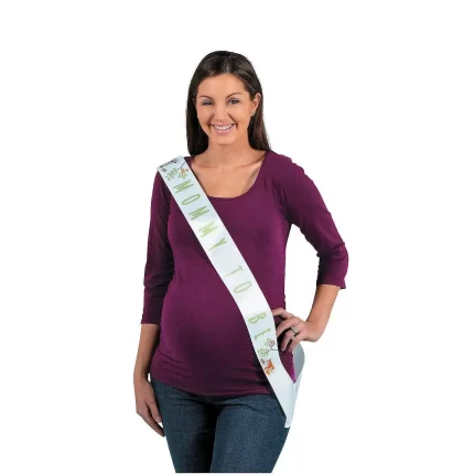 Fun Express WOODLAND PARTY MOM to BE SASH - Apparel Accessories - 1 Piece White