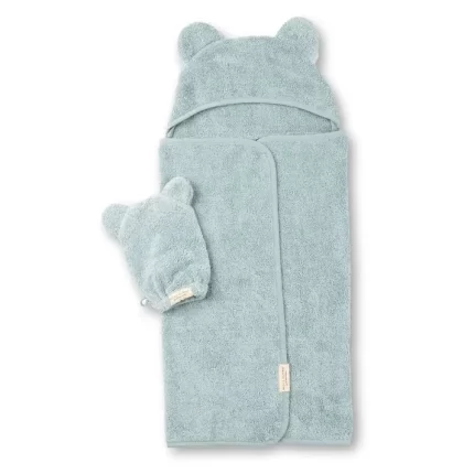 Bella Tunno - Hooded Towel + Wash Mitt - Fog