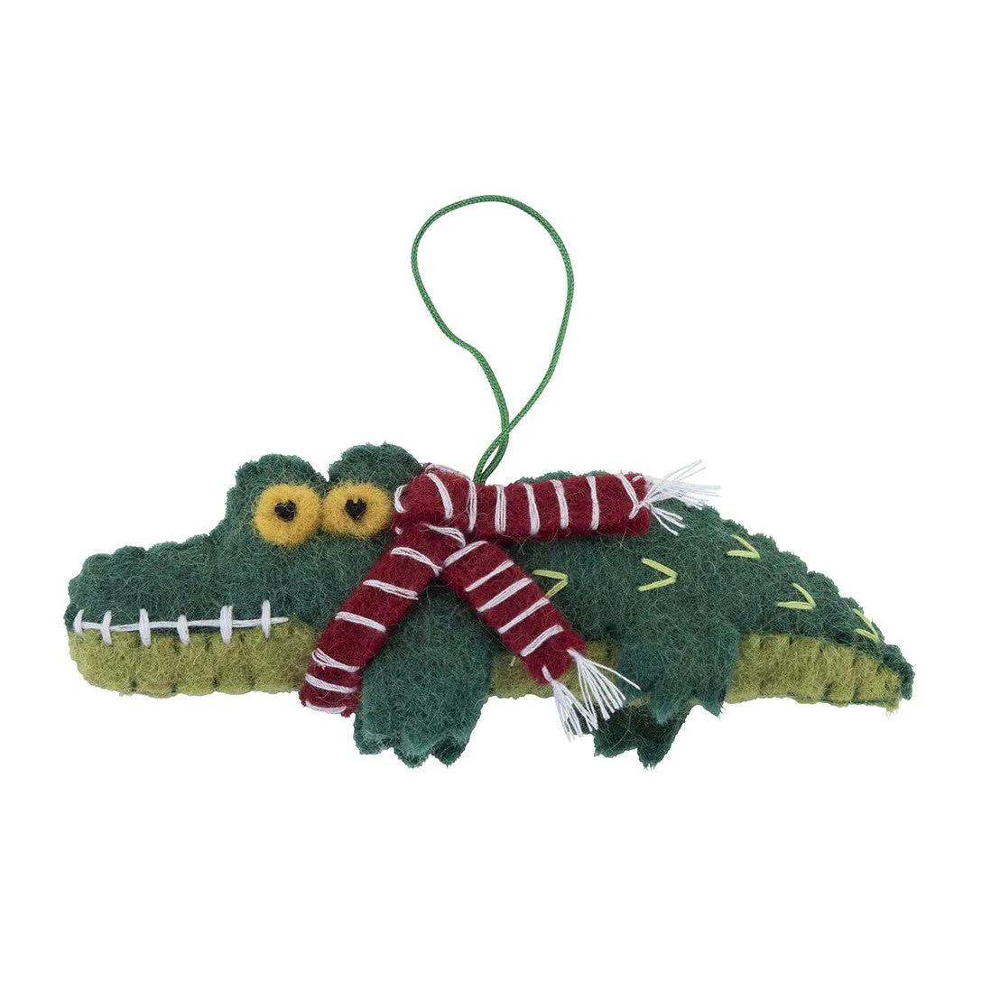 0pPashom-Xmas-Ornament-Crocodile-Scarf-Green
