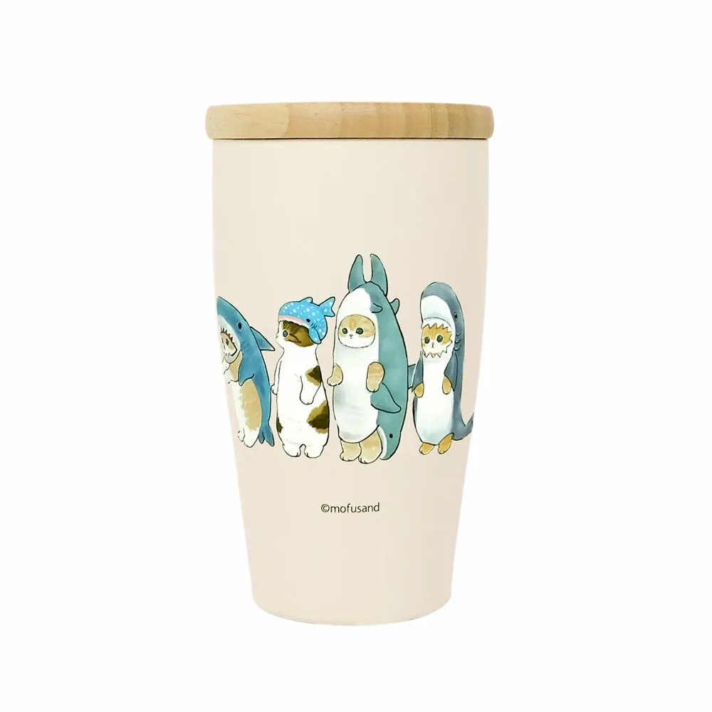 0rMofusand-in-Shark-Costume-Wood-Cap-Tumbler-Japan-Imports