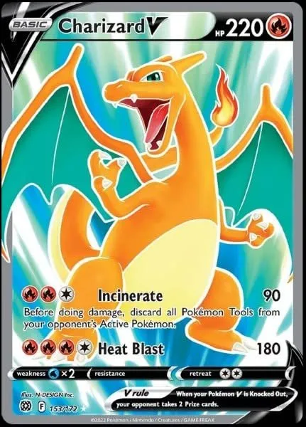 Charizard V 153/172 - Brilliant Stars - Ultra Rare Pokemon Card - Full Art