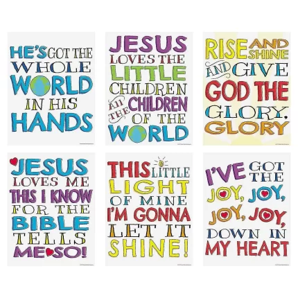 Fun Express Sunday School Religious Song Posters (set of 6)