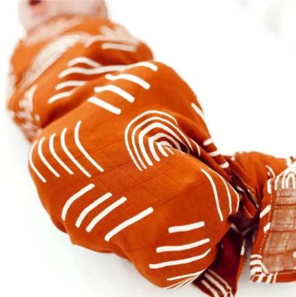 Bamboo Muslin Swaddle Blanket - Boho Orange