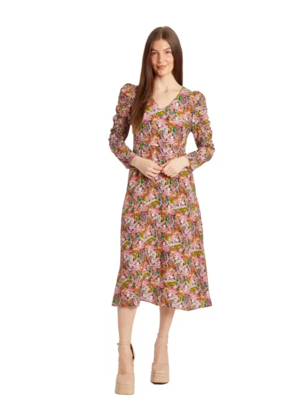 Lucy Dress - Serene Brushstrokes