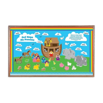 Noah's Ark Bulletin Board Set (91 Pieces) Sunday School Decor and Classroom Supplies