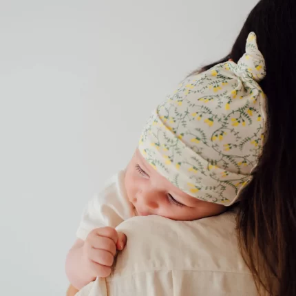 Cotton Knotted Beanie - Petite Kowhai Print