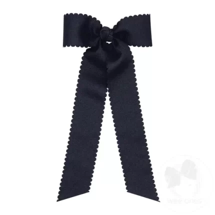 Wee Ones Bows - Bowtie Medium - Scalloped Navy