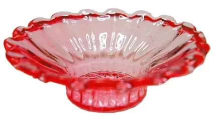 Crystal Pink Glass Flared Platter