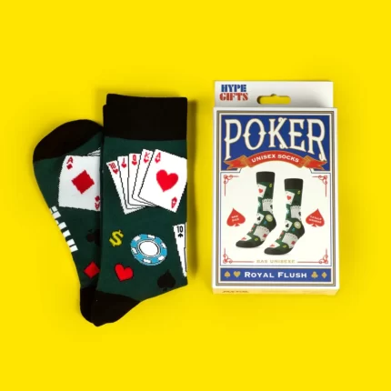 Royal Flush Poker Socks - Playing Card Gift Packaging