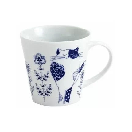 Ceramic-ai: Cat Flowers Mug Standing