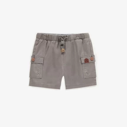 GREY SHORT IN TWILL WITH LARGE POCKETS BABY