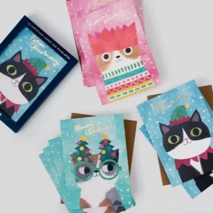 Ohh Deer: Greeting Card 12pk Christmas Cats in Hats