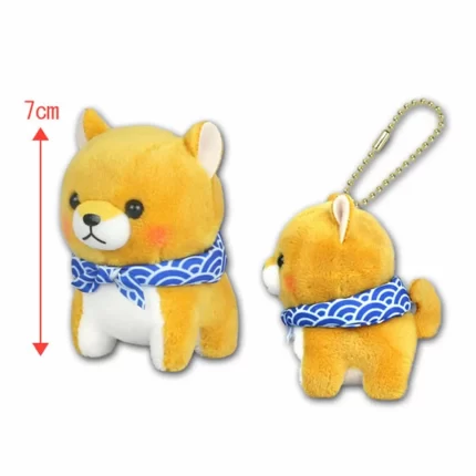 Amuse:Marutama Brothers Mametaro Dog Small Plush Keychain-Japan Imports