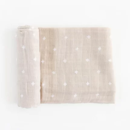 Muslin swaddle cotton - Taupe Cross