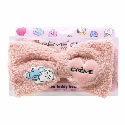 BT21 Baby Plush Spa Teddy Headband with Koya + RJ Pink Bow in a Display Box