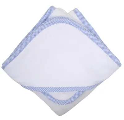 Baby Hooded Towel Set - Blue Check