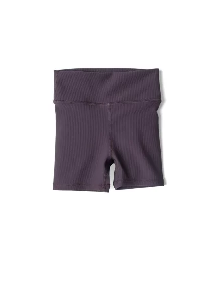 Baby Athletic Ribbed Biker Short - Plum