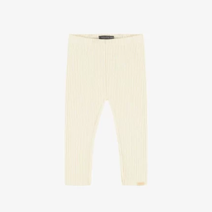 CREAM RIBBED KNIT LONG LEGGING BABY