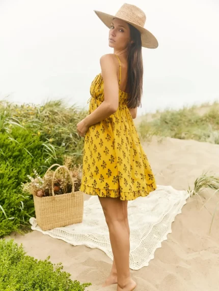 Andi Mini Dress - Mellow Yellow Flower Power