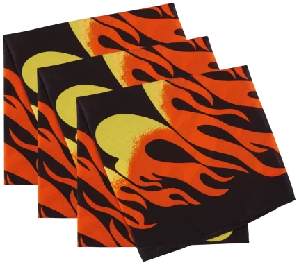 Beistle Flame Bandana 6 x 6 x 0.2 Inch Multicolored