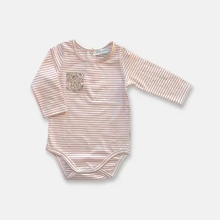 Baby Girls Knit Romper - Pink Stripe