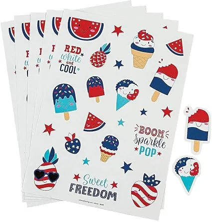 Patriotic Treat Stickers - Stationery - 24 Pieces