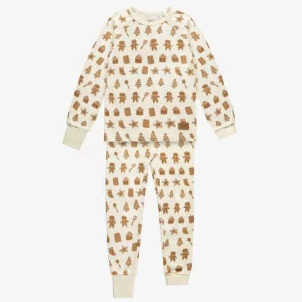 CREAM TWO-PIECE PAJAMA WITH AN ALL OVER PRINT OF COOKIES IN JERSEY CHILD