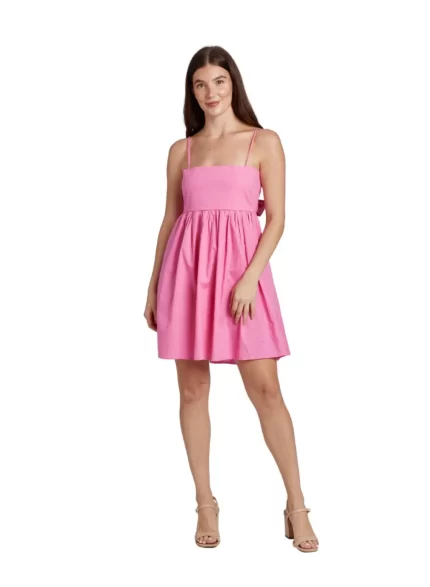 Eloise Bow Back Dress - Pink Peony