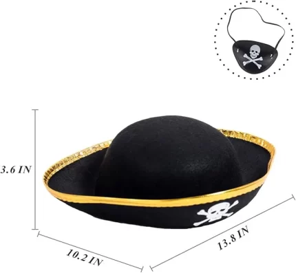 Tri Corner Pirate Party Hat - Skull Print Pirate