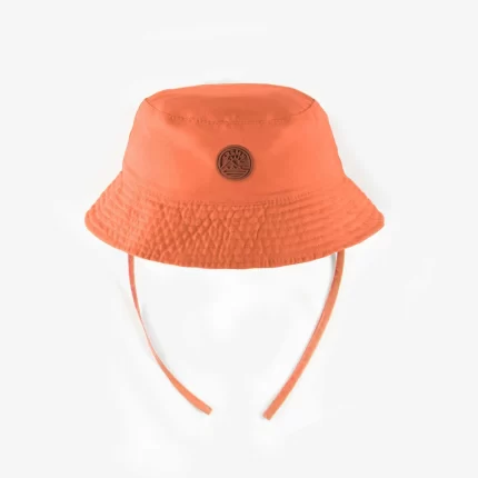 ORANGE SUN HAT WITH CORDS BABY