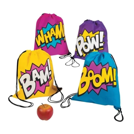 Fun Express Superhero Girl Drawstring Backpacks Bags