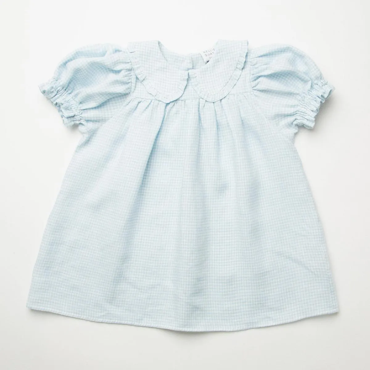 3pKids-Marbles-Dress-Baby-Blue-And-Milk-Mini-Check-Linen
