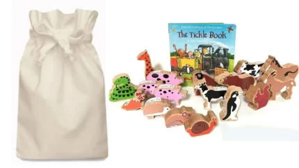 Tickle Book Story Sack with Lanka Kade Wooden Animals