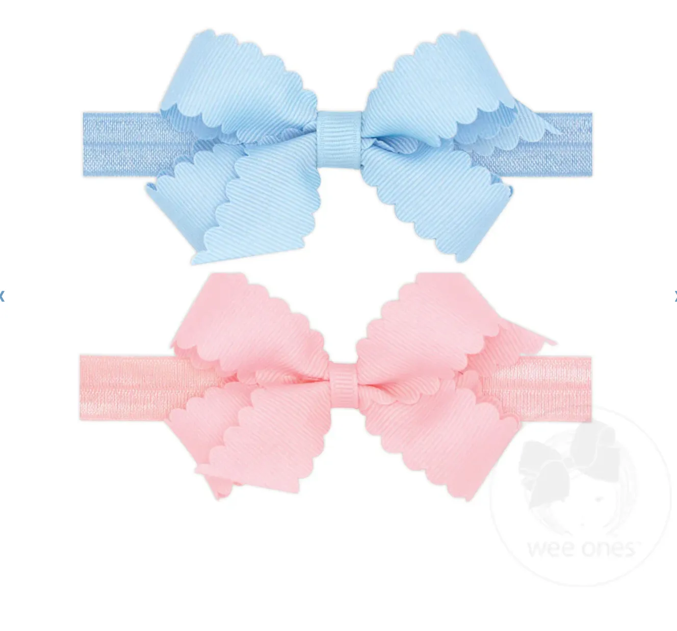 3vWee-Ones-Bows-2-Pack-with-Band-Light-Pink-and-Millenium-Blue-Scalloped