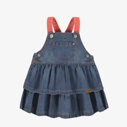 Baby blue denim pinafore dress baby