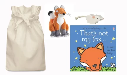 That's not my Fox Story Sack with Aurora Fox Soft Toy and Holztiger Mouse