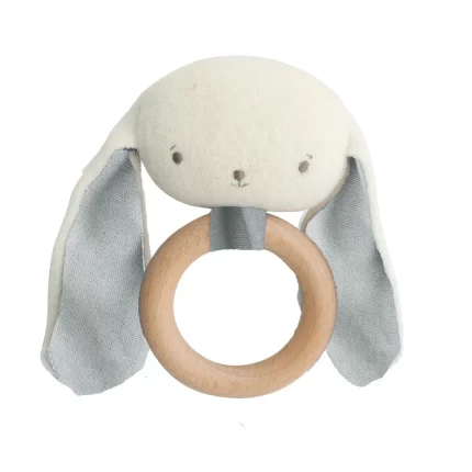 Alimrose Baby Bunny Teether Rattle Grey
