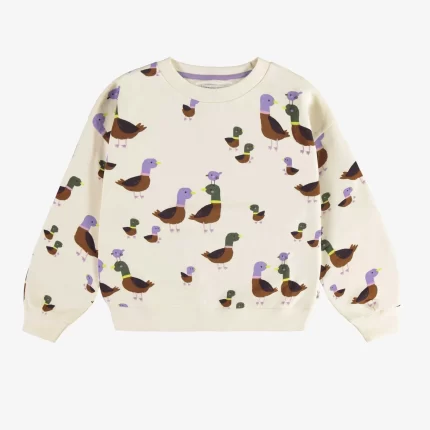 CREAM SWEATER WITH DUCK PRINT IN FRENCH TERRY CHILD