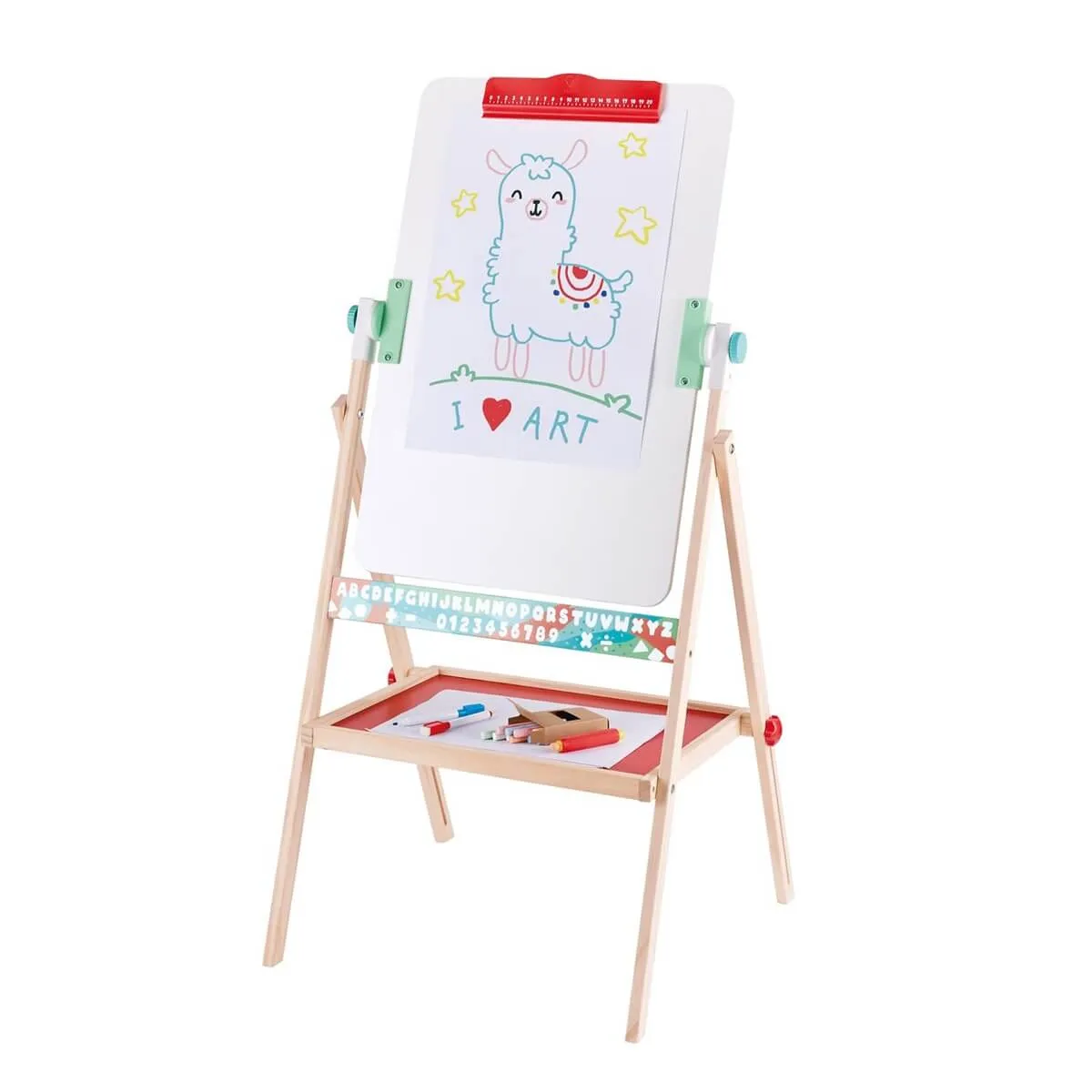 4fFlip-Flat-swivel-and-folding-easel-with-chalk-markers