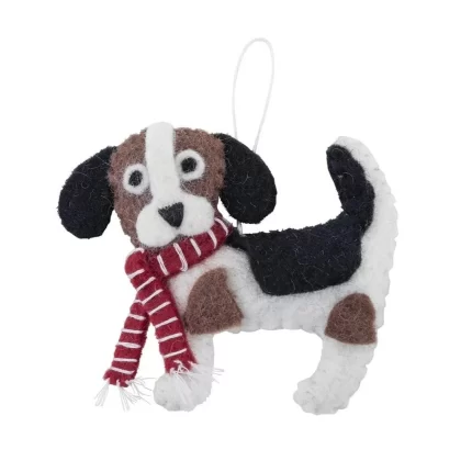 Pashom: Xmas Ornament Beagle Scarf Brown