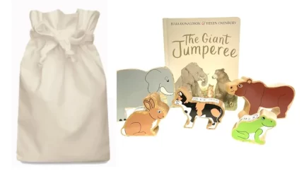 The Giant Jumperee Story Sack with Wooden Animals
