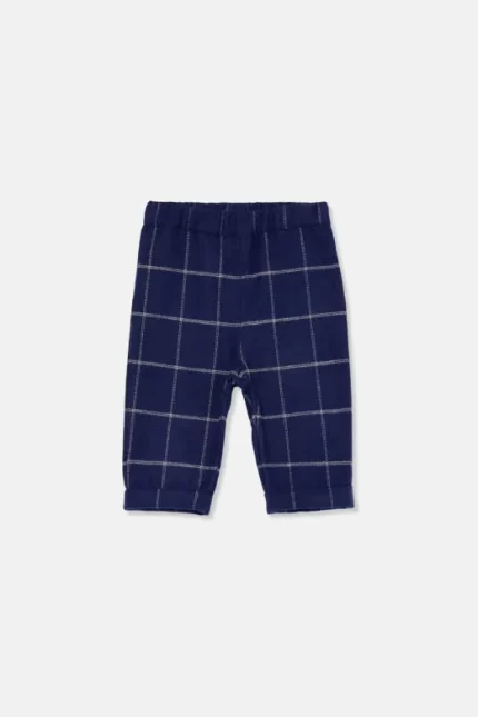 Baby Plaid Flannel Pants - Navy