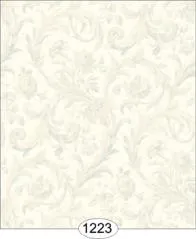 Cottage Acanthus Damask Off White Wallpaper