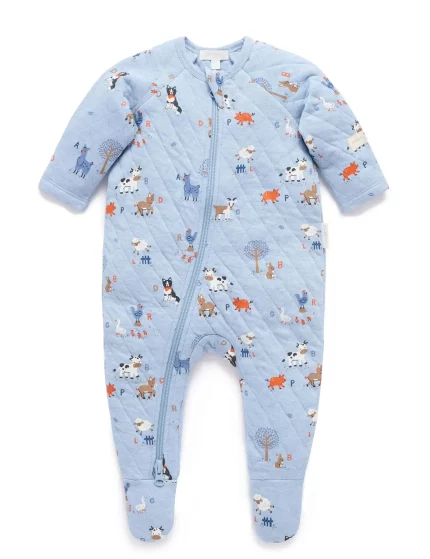 Farm Alphabet Quilted Growsuit