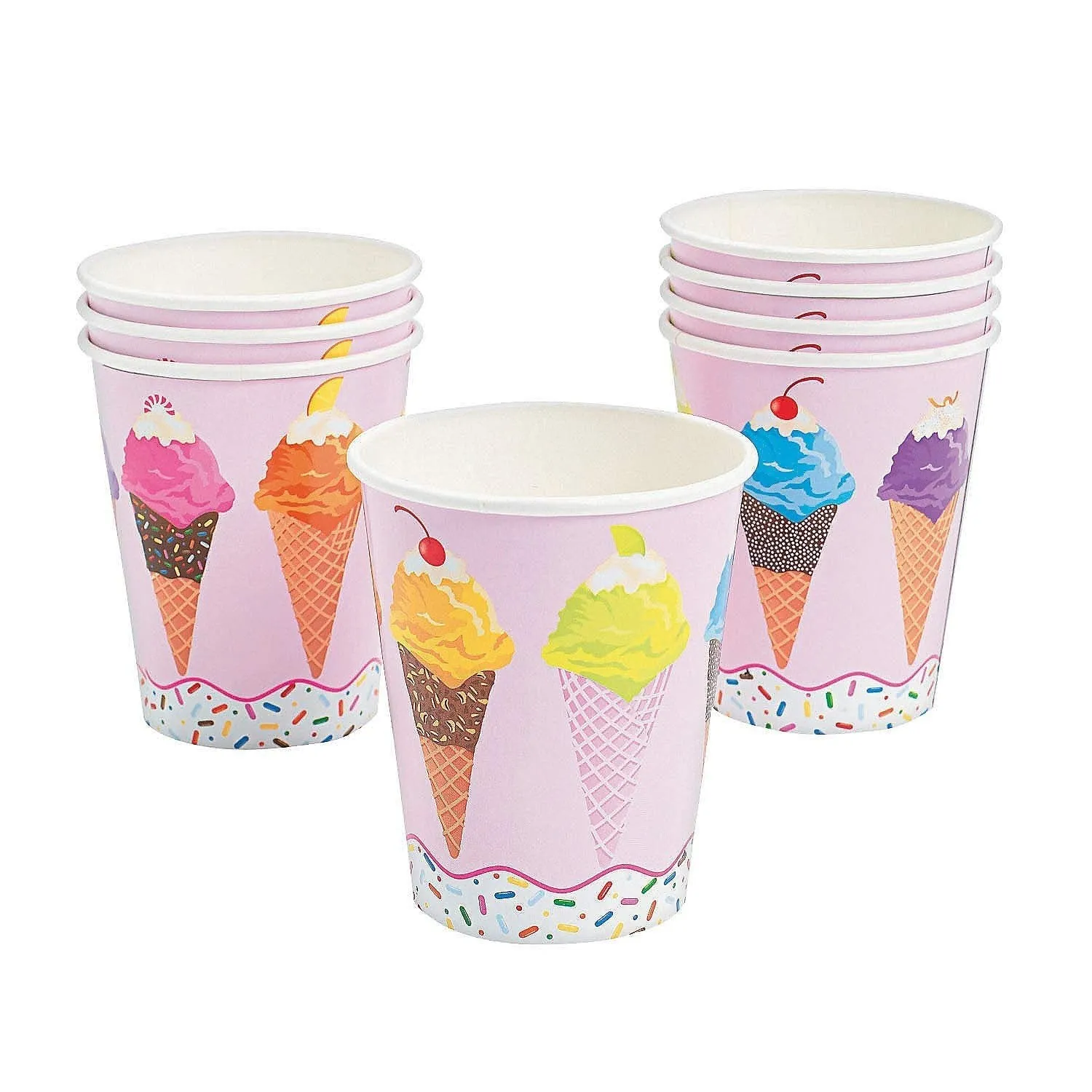 4sI-SCREAM-FOR-ICE-CREAM-9OZ-CUPS-Party-Supplies-8-Pieces